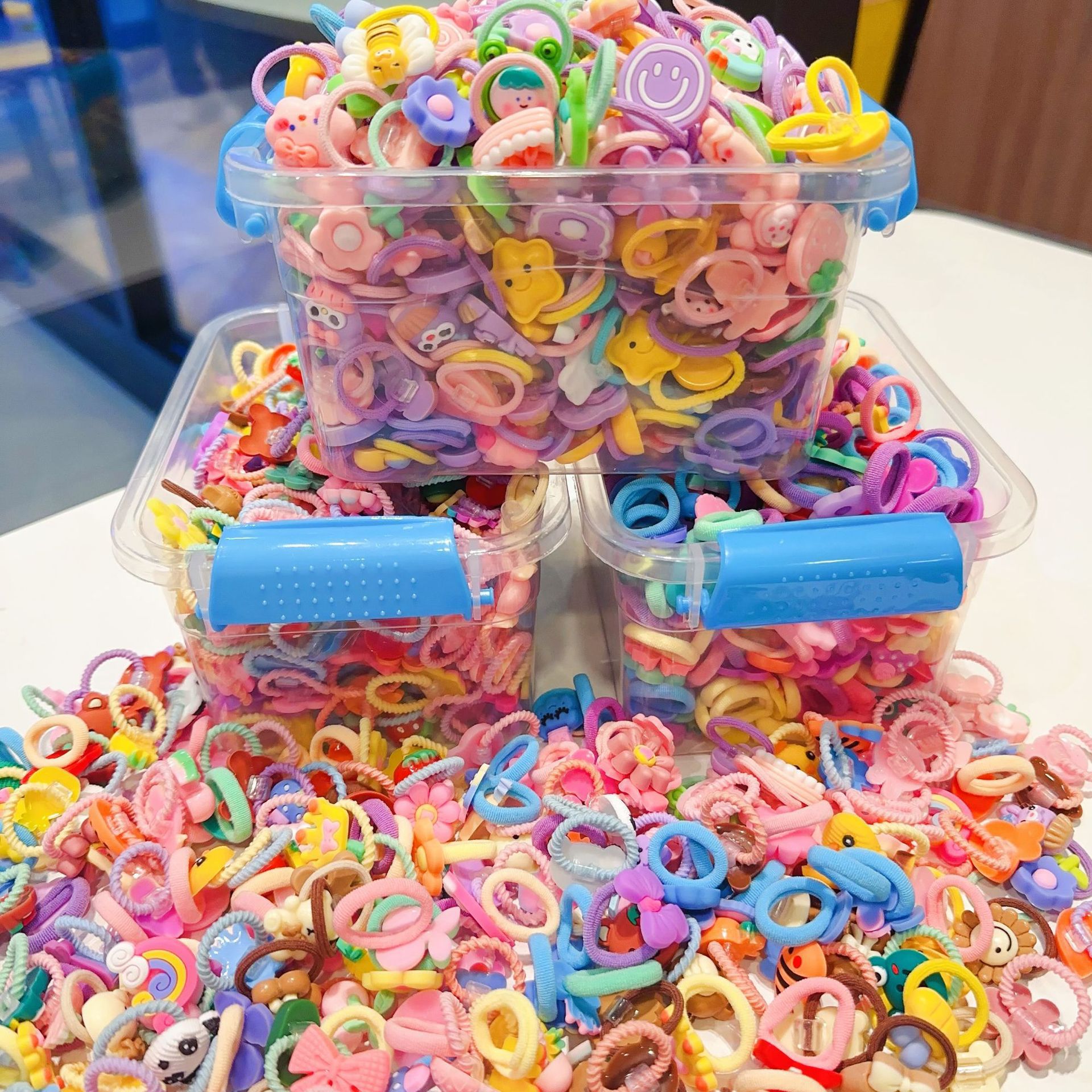 Baby Small Ring Ring Jewelry Children's Small Rubber Band High Elastic Hair Ring Baby Thumb Ring Cartoon Hair Rope Wholesale