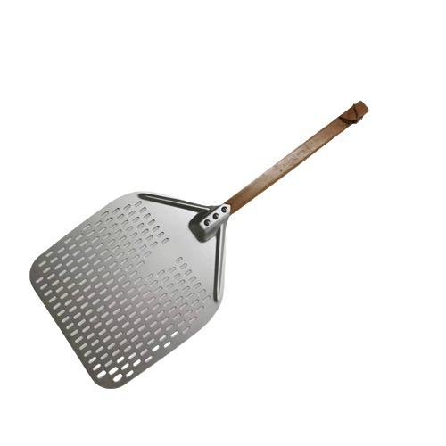 Factory Price Direct Selling Pizza Tools Wooden Handle 12inch Square Aluminum Punching Pizza Shovel Cake Transfer Shovel