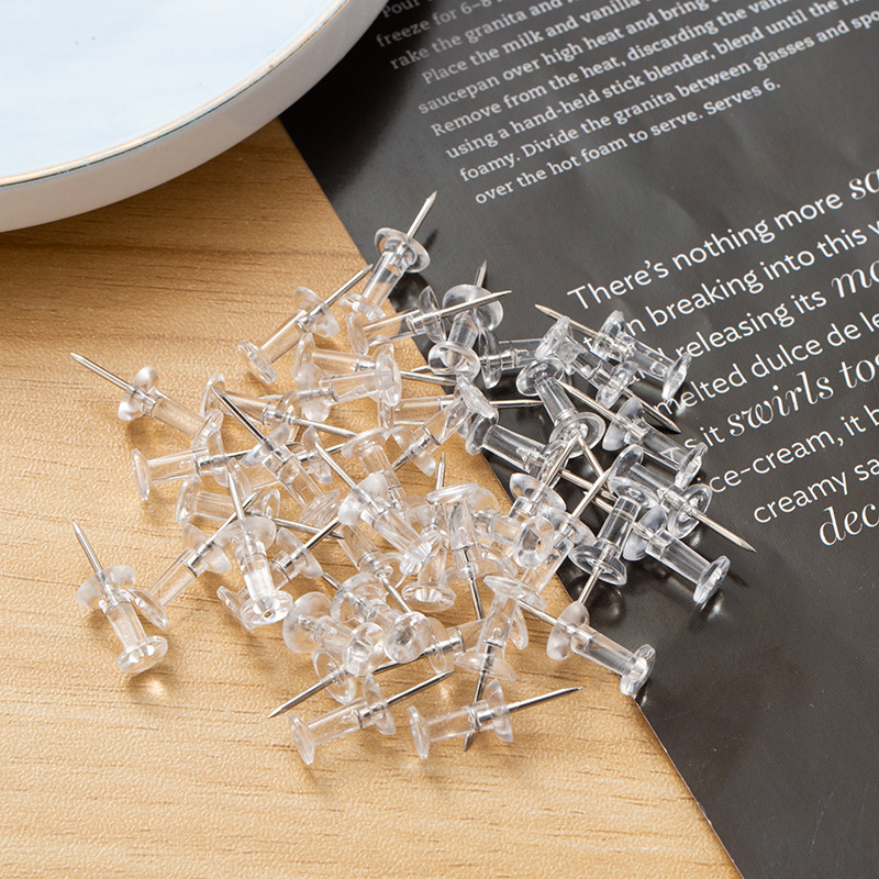 Amazon pushpin color transparent I-shaped pin special-shaped I-shaped pin plastic pin pushpin press nail color nail bulk