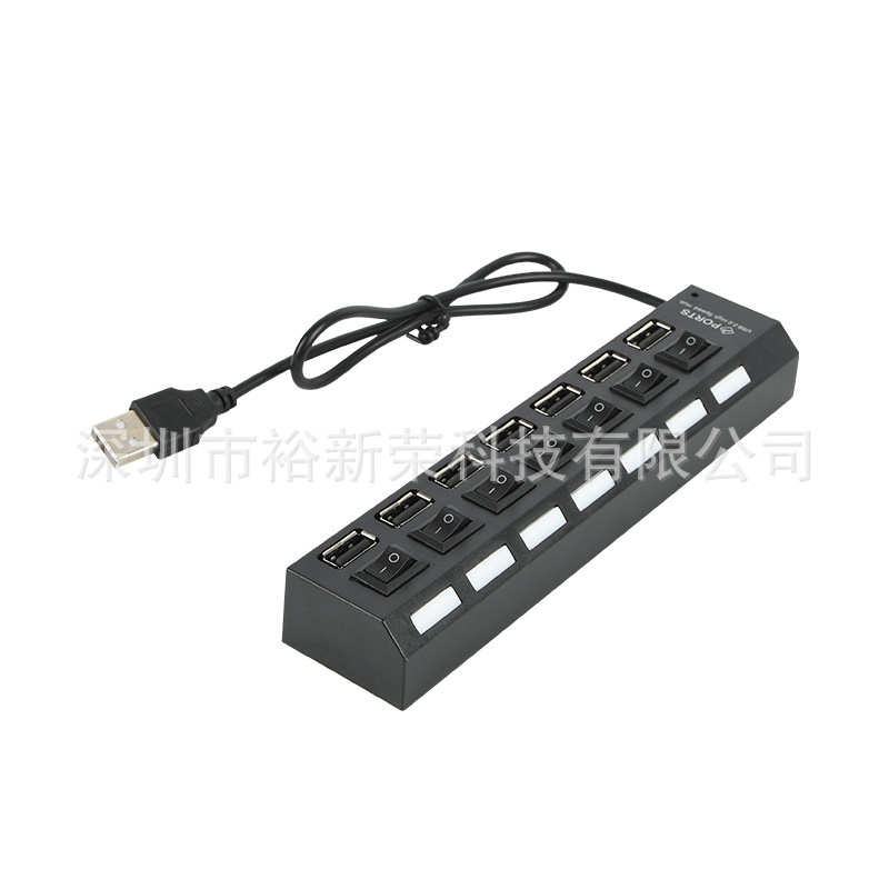 Hub Sales 7-Port USB Hub with Independent Switch Hub Seven-Position Expansion Splitter 7-Hole Usbhub Hub