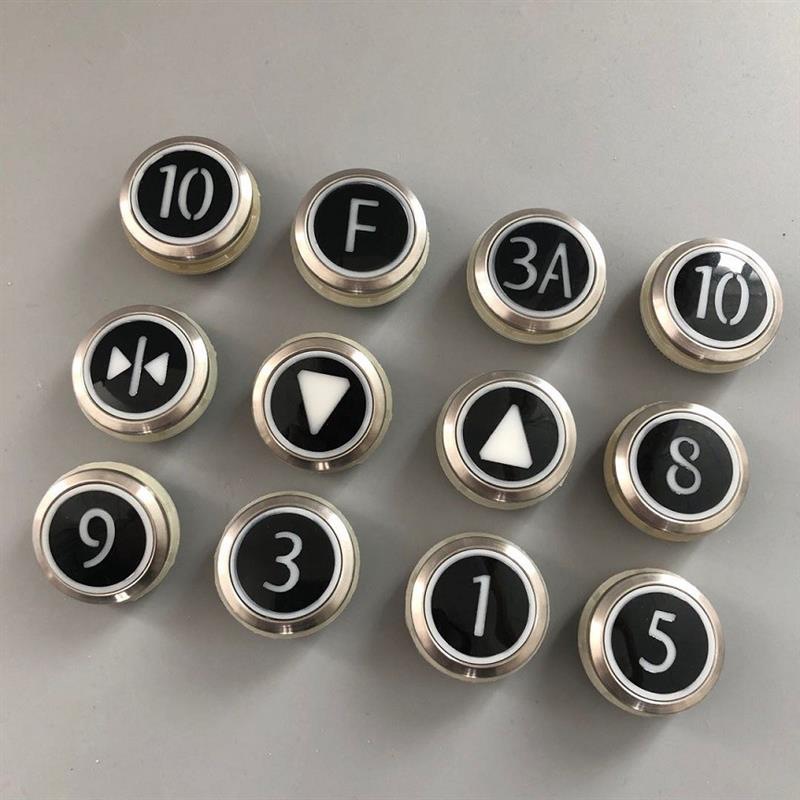 Bdm/Kone Elevator Button/Kds50 Surface-Mounted Round Button/Ordinary Green Board High-Quality White Board/White Surface Black Surface