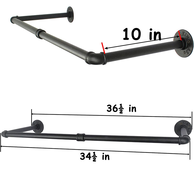 Wall-Mounted Cabinet Rod American Industrial Style Display Rack Wardrobe Storage Clothing Rack Clothes Storage Clothes Hanger for Men and Women