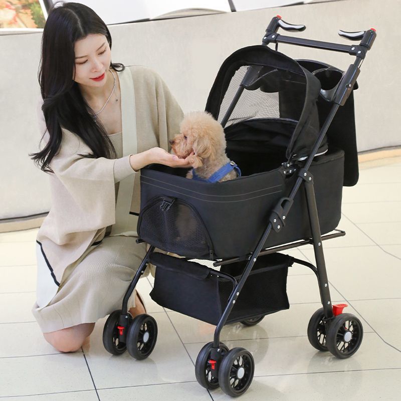Cross-Border Pet Stroller for Dogs and Cats, Separate Stroller for Outings, Small Dog Stroller, Lightweight and Foldable
