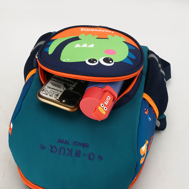 New Children's Backpack Cartoon Cute Kindergarten Backpack Small Dinosaur Printed Double Back Schoolbag for Primary School Students Wholesale