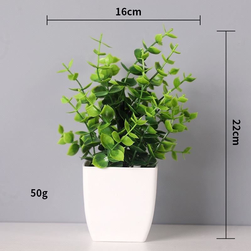 Lan Xinfang Potted Artificial Green Plants Home Desktop Ornaments Bonsai Decoration Plastic Artificial Artificial Flowers