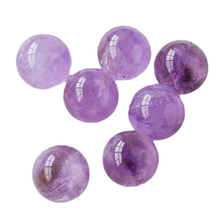 Natural purple pink white crystal ball 2cm yellow green red water raw ore craft home decoration diy loose beads jewelry gift