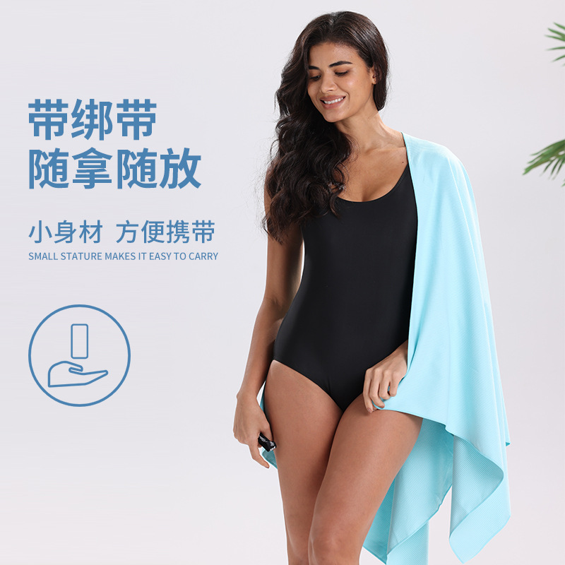 Double-Sided Velvet Striped Quick-Drying Bath Towel Sports Sweat-Absorbent Towel Portable Absorbent Fitness Towel Warm Beach Towel Wholesale