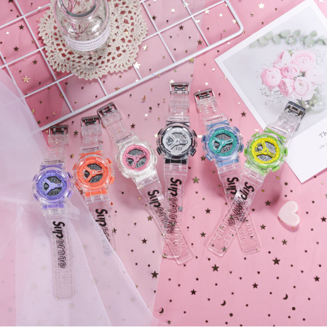 Manufacturer's Hot-Selling New Transparent Round Led Men's Couple Student Trendy Watch Sports Fashion Digital Watch Waterproof