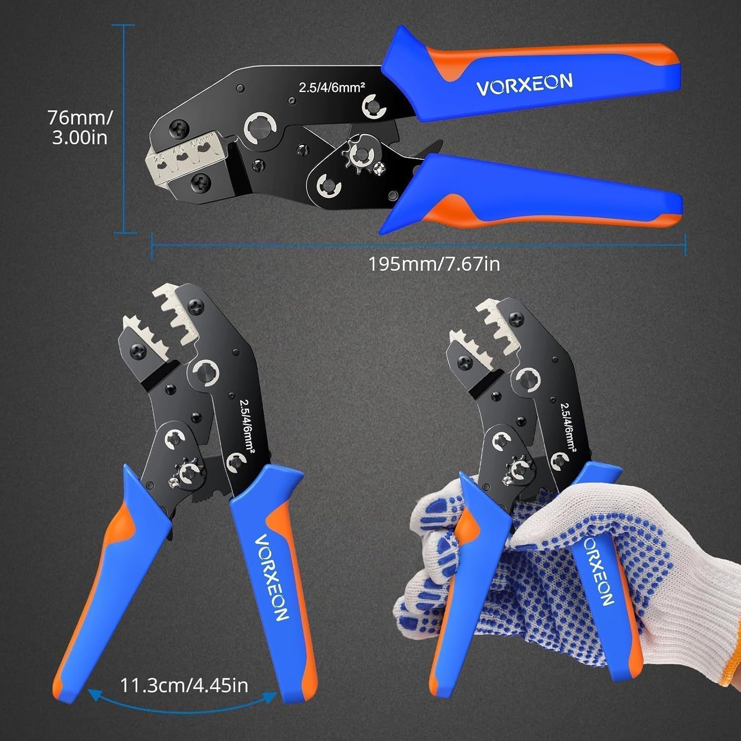 Vorxeon Solar Crimpzange Set Für 2.5/4.0/6.0mm² Solarpan