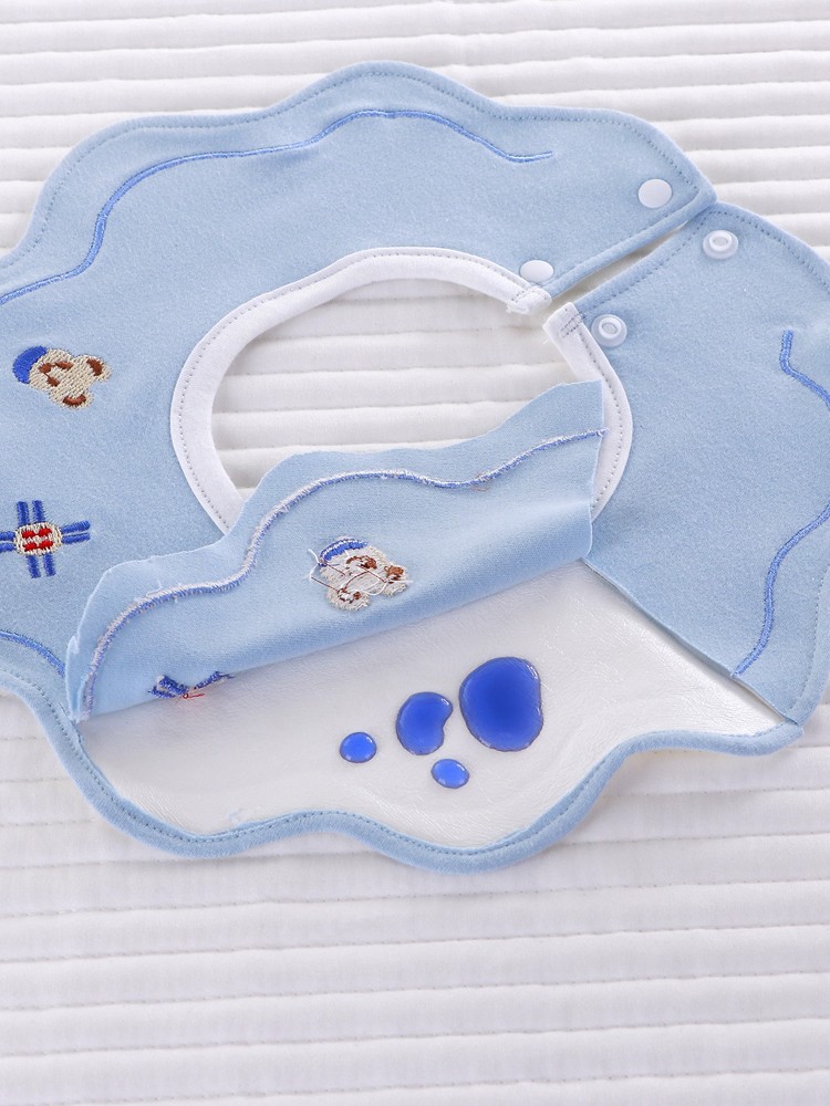 Yiwanbao Bibs, Pure Cotton, Class a Waterproof, Embroidered Saliva Bibs for Boys and Girls, Newborn Bibs, Baby Saliva Towels
