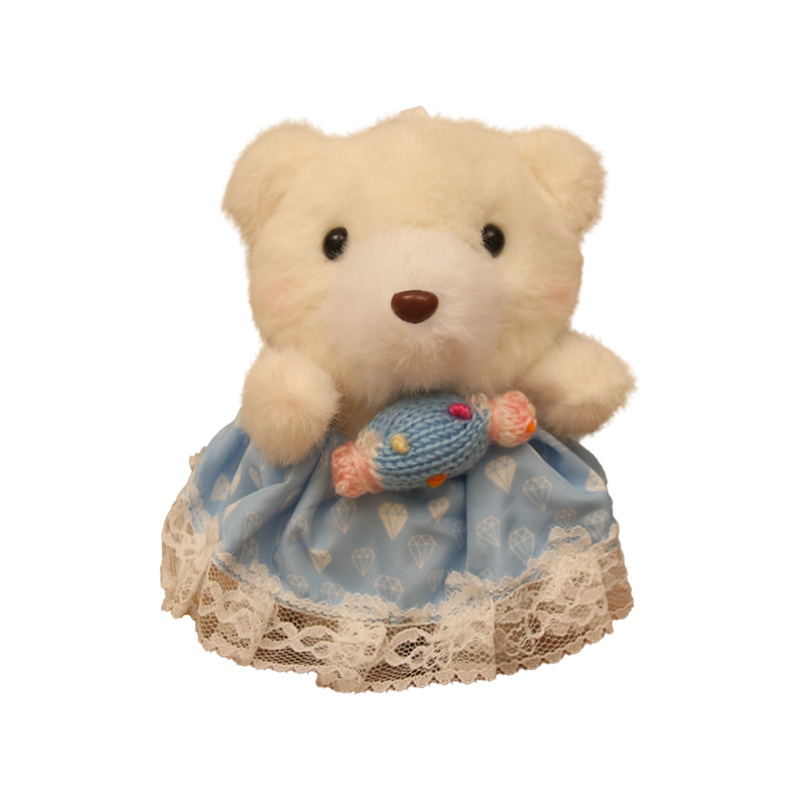 New 4inch Yarn Skirt Rabbit Yarn Skirt Bear Pendant Plush Toy Keychain Pendant Doll Manufacturer Wholesale