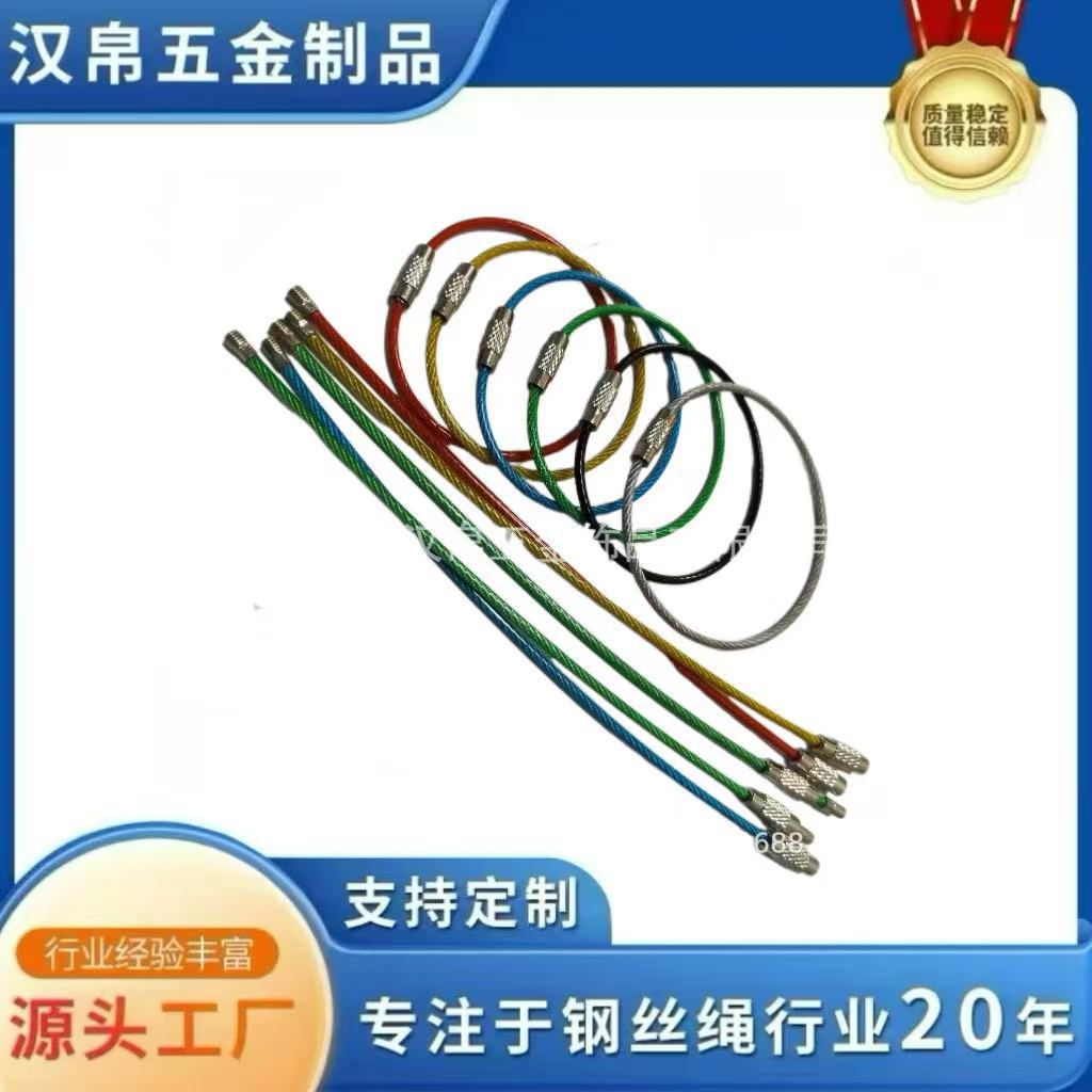 Цветной покрытый стальной трос 2.0*170 металлический бирка для багажа проволочная пряжка прозрачная проволочная петля