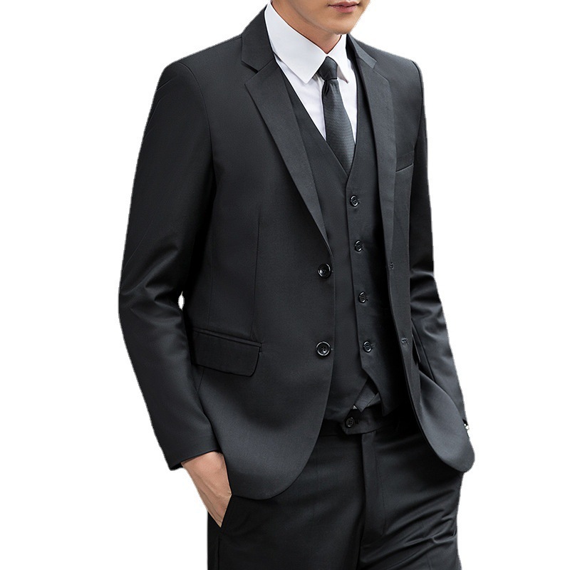 2025 New Men's Suit Three-Piece Korean Style Casual Suit Jacket Men's Groomsmen Vest Trousers Suit Suit Men