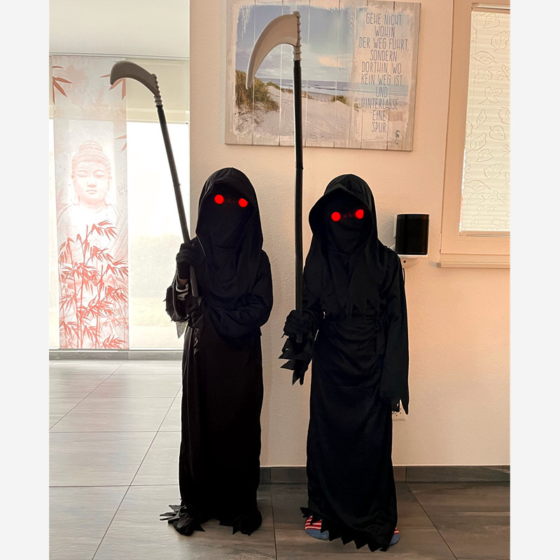 Halloween Red Eye Death Costume Kids Dark Ghost Horror Cosplay suit Ghost Demon Show