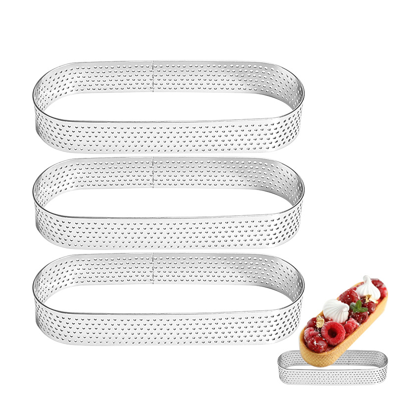 Перфорированная форма из нержавеющей стали 430, овальная форма для тартов