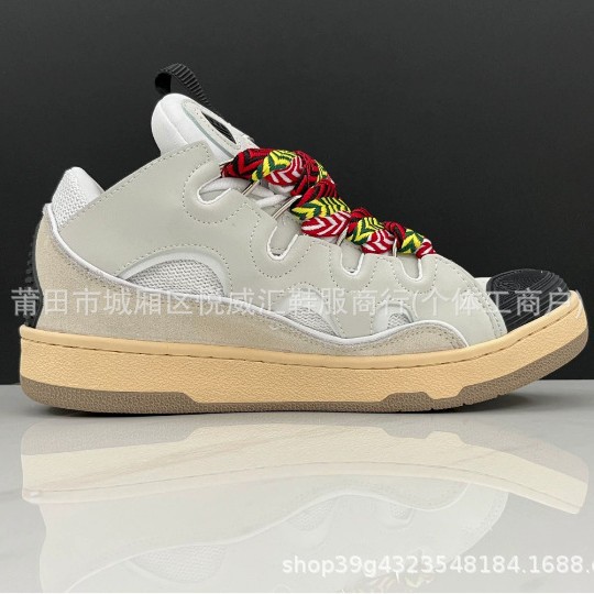 Putian Langfan men's and women's leather stitching lace-up CURB sports casual shoes vintage board shoes cross-border new daddy shoes