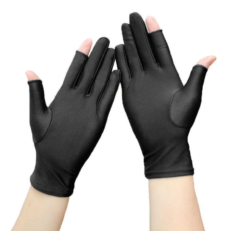 Sun Protection Gloves for Women, Elastic, Thin, Half-Finger Exposed, Two-Finger Outdoor Anti-Uv Driving Sports Manicure Gloves Cross-Border