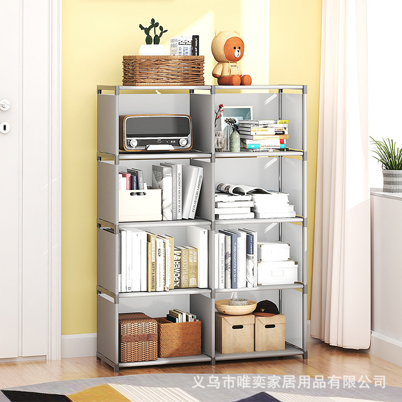 Custom Wholesale Simple Multi-layer Assembly Bookshelf Floor Storage Rack Table Bookcase Children's Creative Storage Cabinet