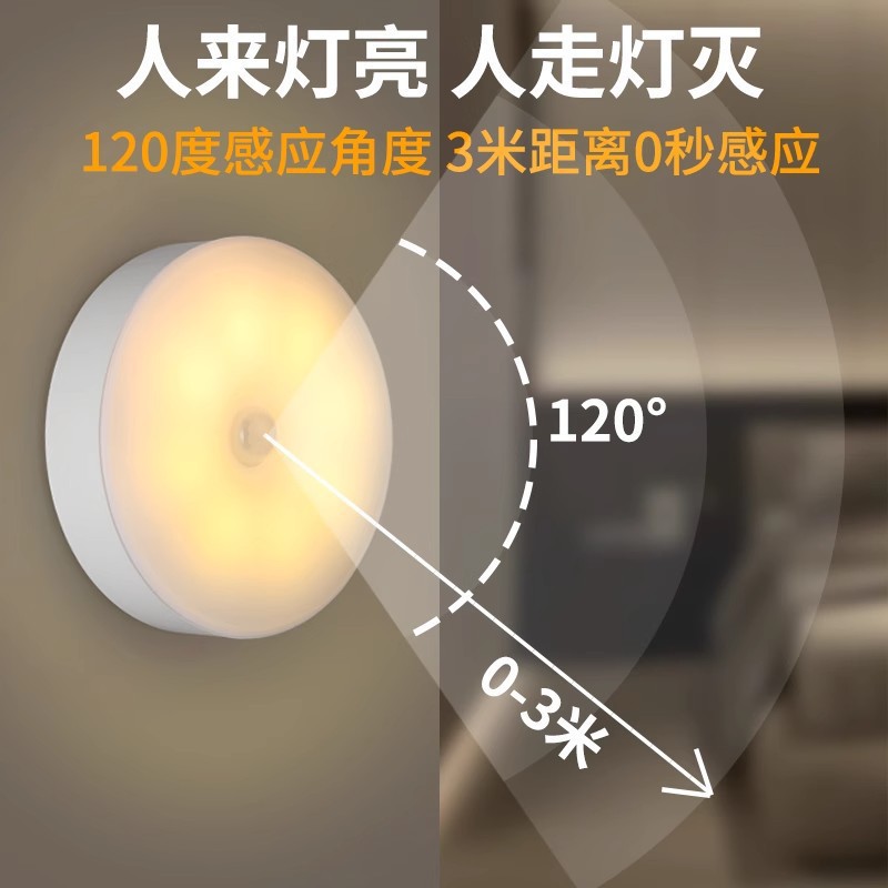 led human body induction night light bedroom bedside wardrobe cabinet induction lamp charging magnetic induction night light