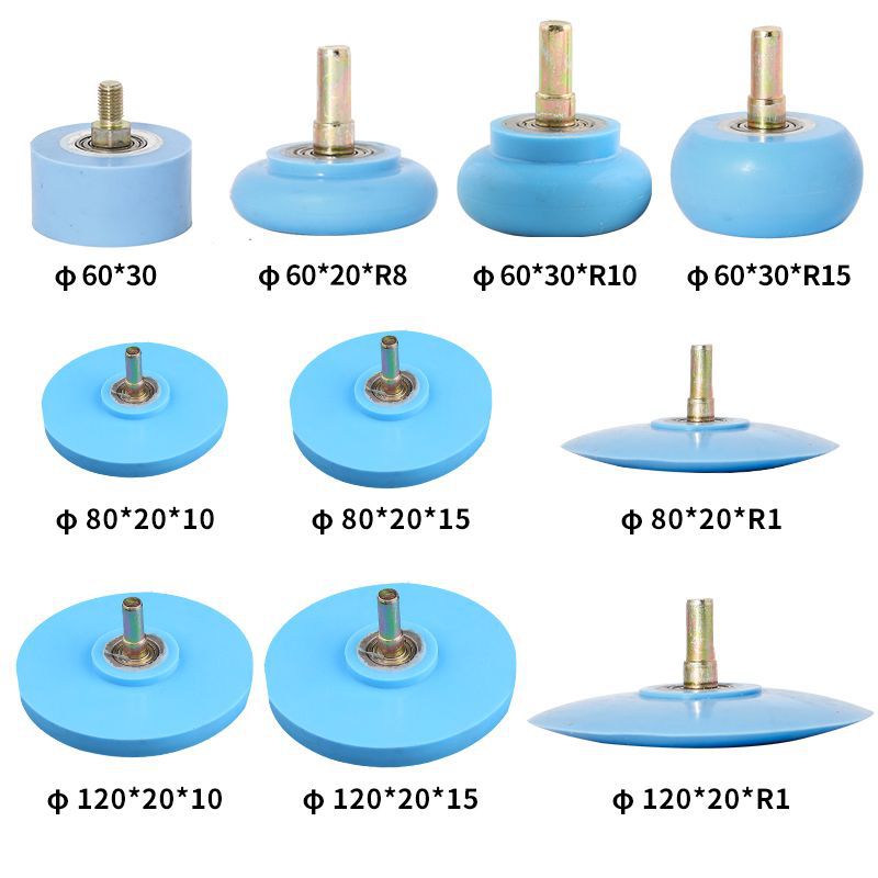 Coating Machine Pressure Wheel Round Wheel Ratchet Silicone Transmission Nylon Wheel Coating Machine Woodworking Accessories with Bearing Rubber Wheel Coating