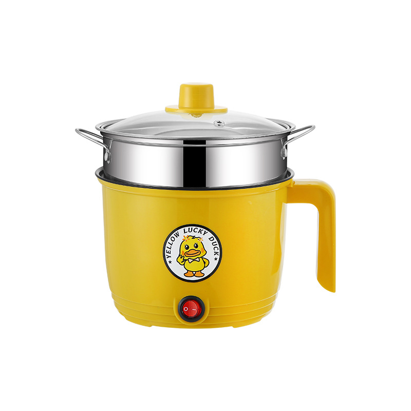 Yellow Duck Electric Cooking Pot Student Dormitory Household Non-stick Pot Mini Small Electric Cooker Cooking Noodle Pot Integrated Multi-purpose Rice Cooker