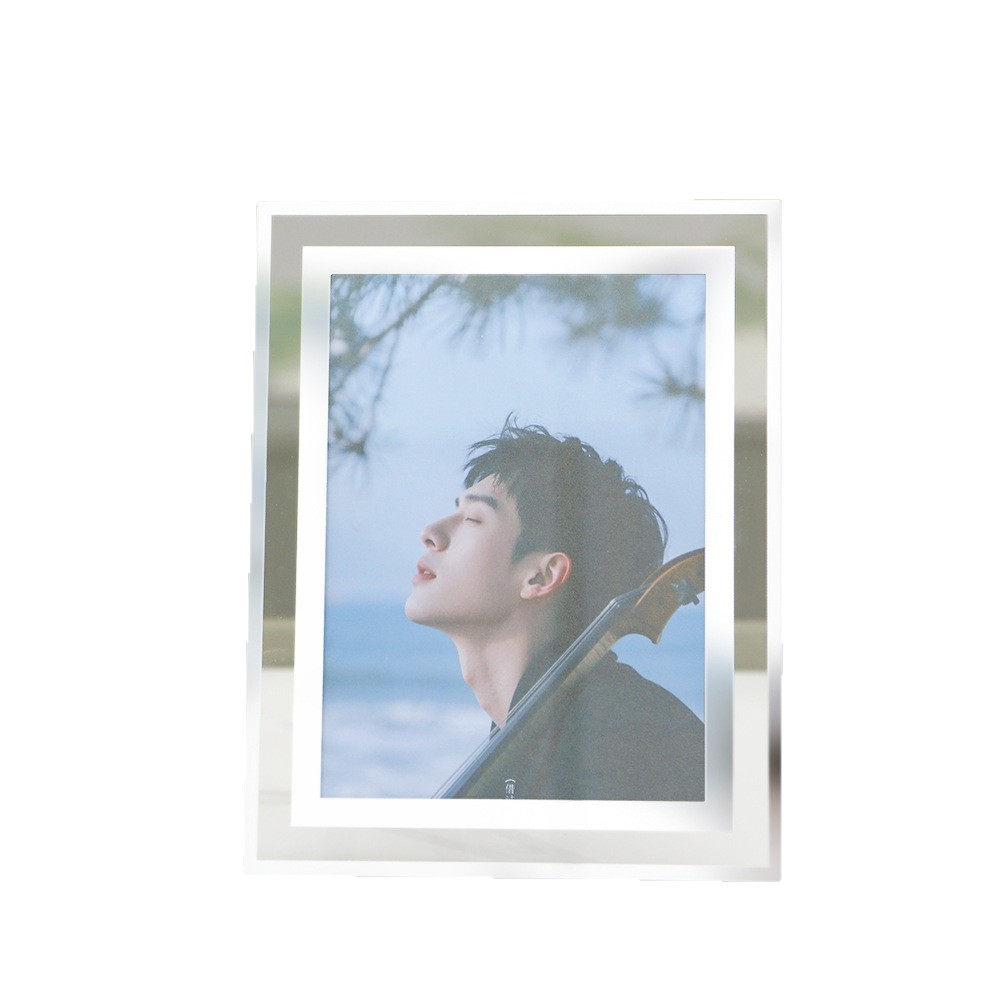 Crystal Glass Photo Frame Wholesale Photo Studio Photo Display Frame Table Two-Color Printing Family Photo Framed Photo Frame