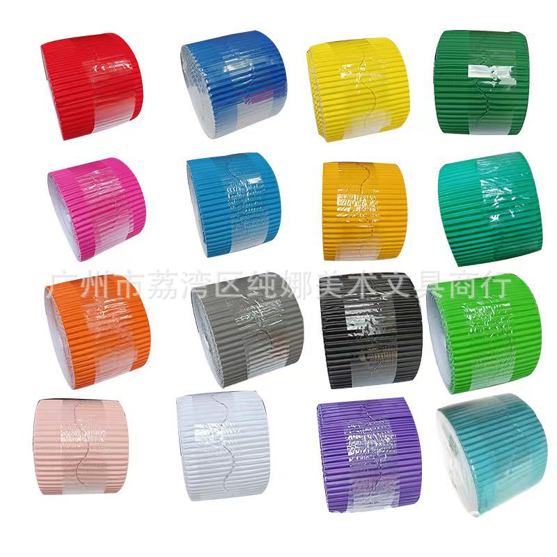 Kindergarten Environmental Creation Handmade DIY Material Rolled Corrugated Paper Wavy Lace Corrugated Paper Decorative Bottom Version Background
