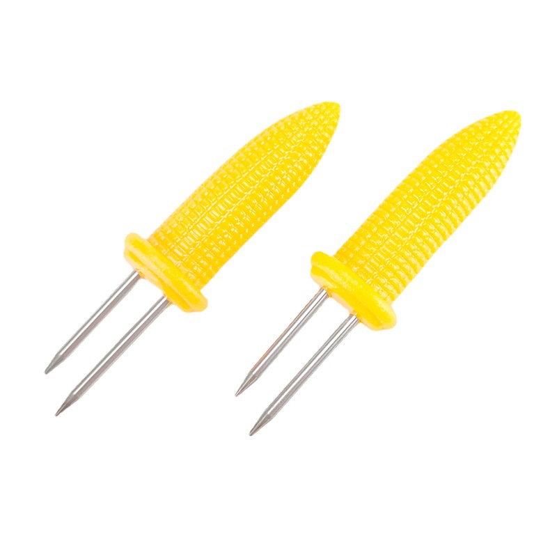 Wholesale stainless steel small corn needle barbecue fork kitchen gadgets corn fruit fork portable barbecue tools