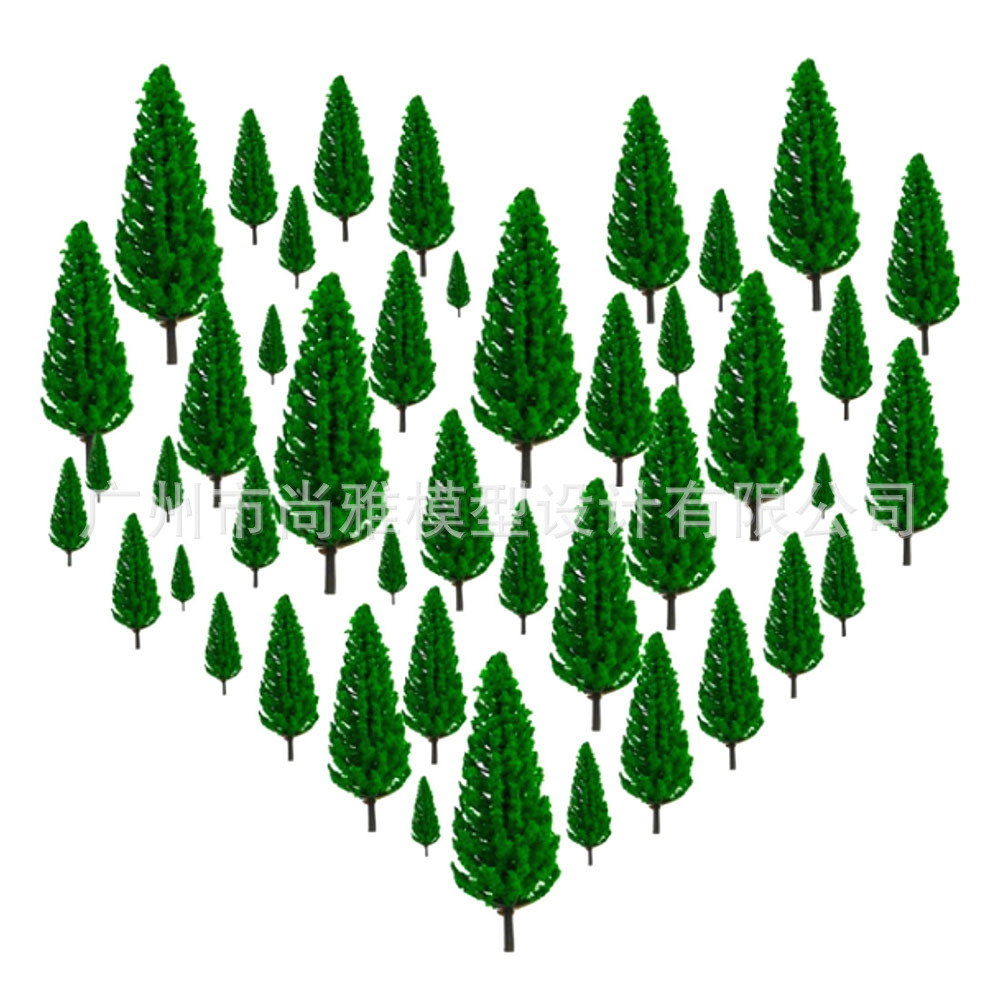Building Model Train Sand Table Material Simulation Model Tree Mini Plastic Pine Tree Dark Green Different Height Model