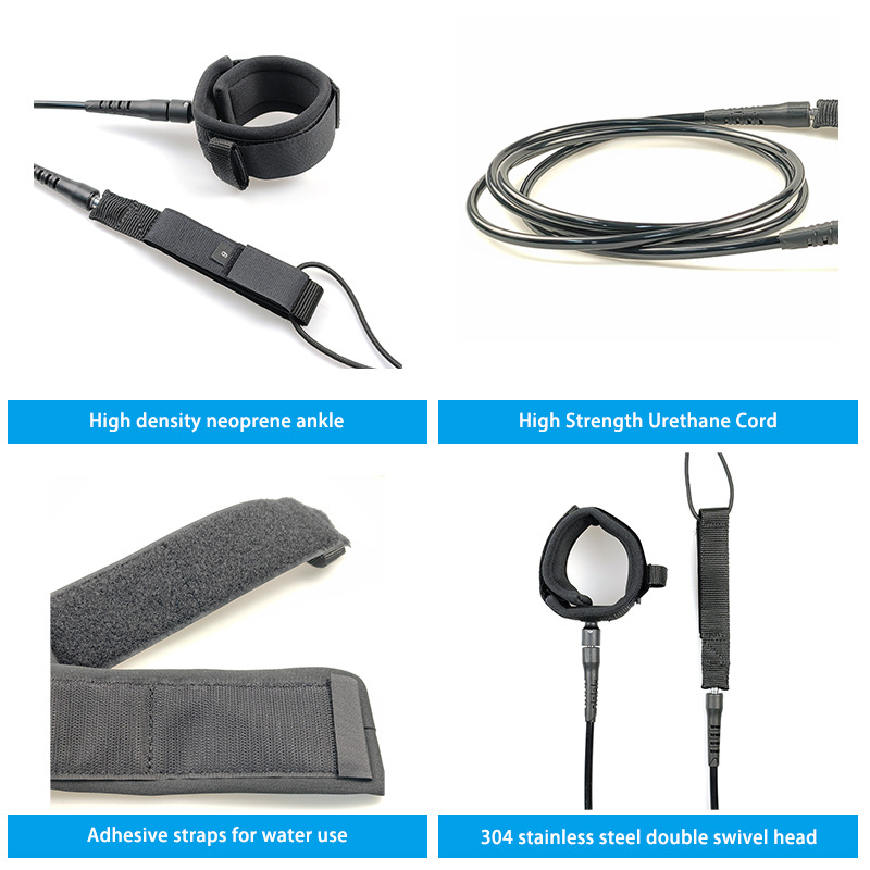 Domestic TPU Surfing Foot Rope 7mm Wire Diameter Surfing Rope Surfboard Traction Rope Accessories Long Board Short Board