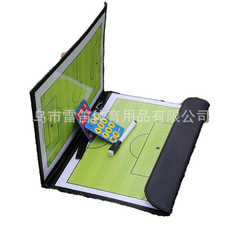 Football Tactical Board 2.5 Folding Coach Board Leather Teaching Board Color Folding Magnetic Exercise Command Board