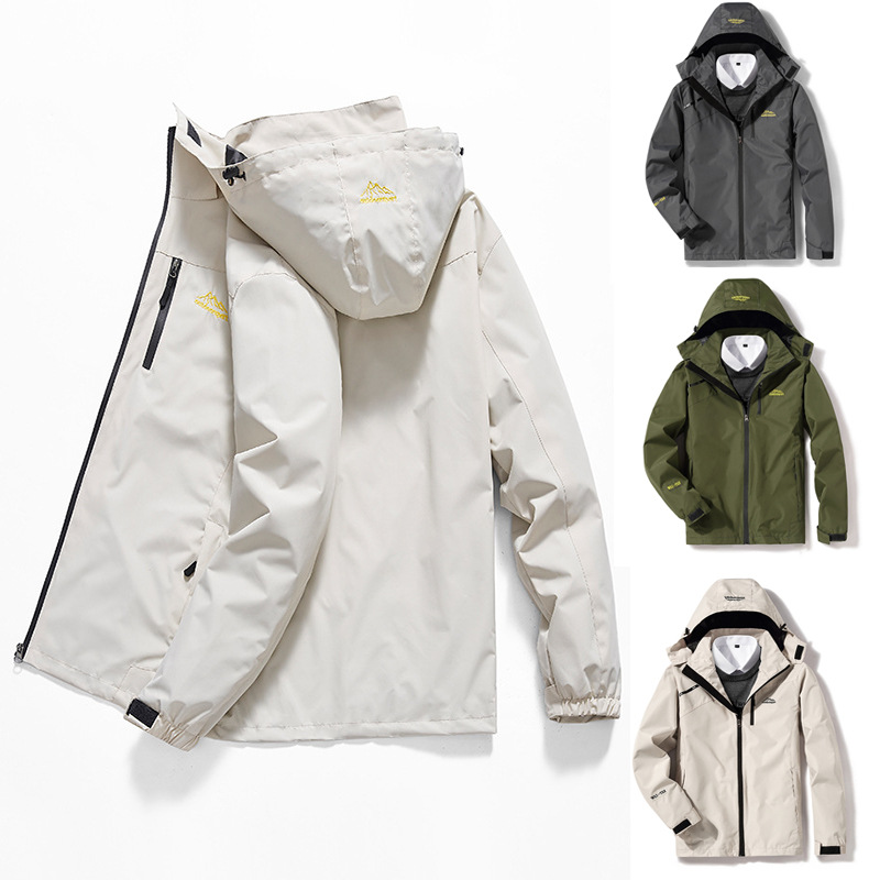 Уличная куртка для мужчин, тонкая осенняя, износостойкая, крупный размер, горная одежда, ветронепроницаемая, водонепроницаемая, дышащая, спортивная рабочая одежда