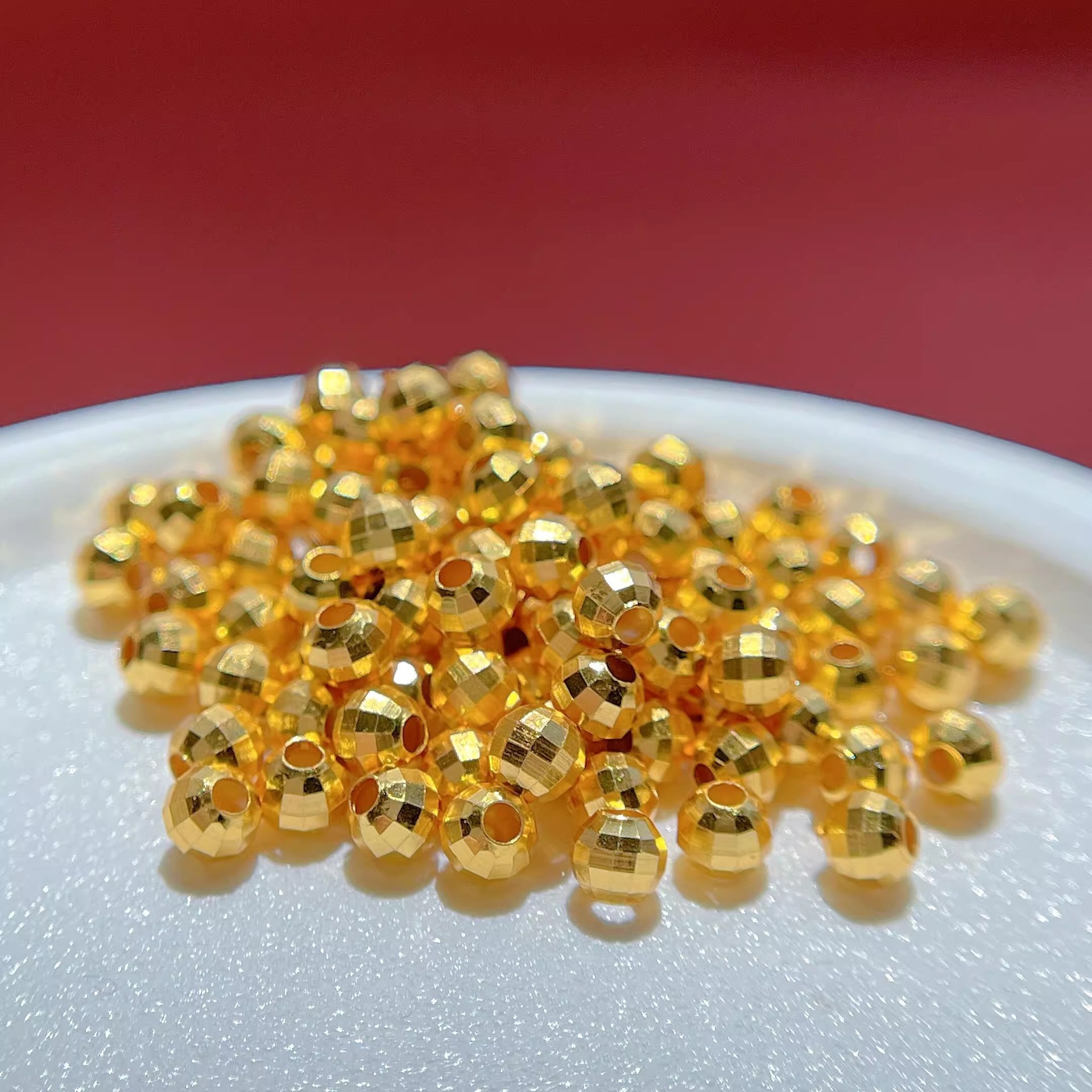 Чистые 18K золотые бусины Bundi Au750, лазерные бусины, аксессуары для DIY