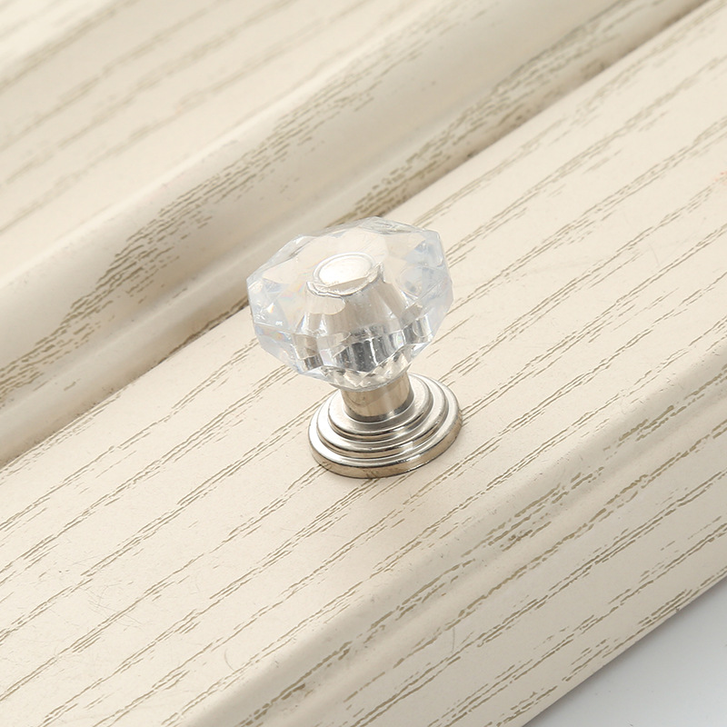 Transparent Acrylic Crystal Handle Cabinet Wardrobe Door Drawer Cabinet Single Hole Door Handle Handle Wholesale
