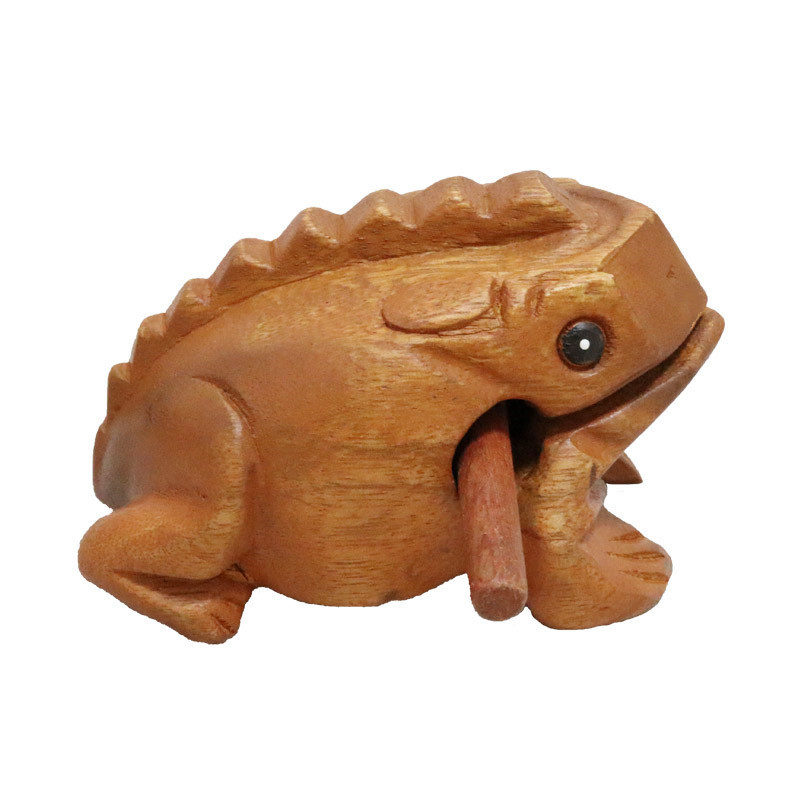 Thailand Frog Wood Carving Ornaments Hand Carved Toad Wood Fish Creative Sound Toy Solid Wood Toad Wood Frog Craft