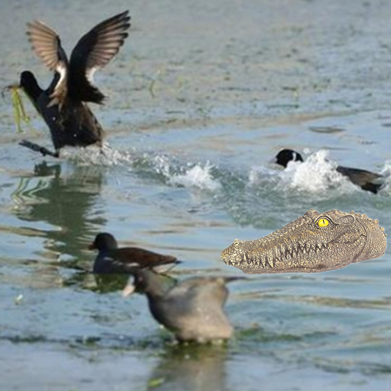 Cross-border PU floating water crocodile head water duck hippo ornaments courtyard garden pool resin crafts animal ornaments