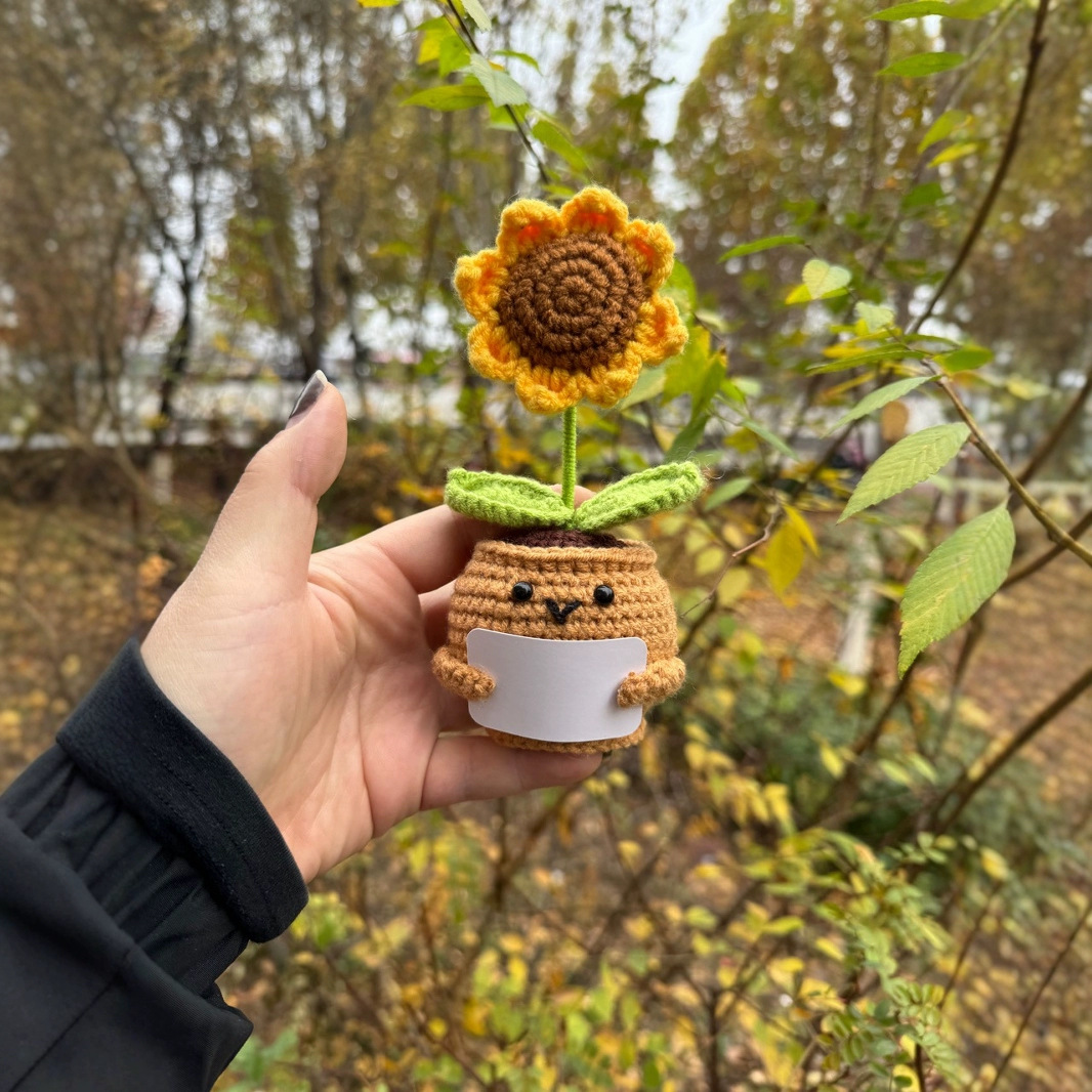 Новая вязаная кукла-солнышко, креативная мультяшная кукла, вязаные украшения в горшках