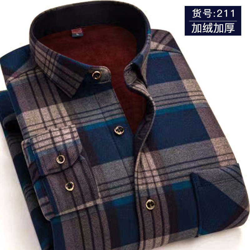Теплая рубашка для мужчин на зиму 2024 года, утолщенная флисовая рубашка в клетку, двусторонняя, повседневное нижнее белье оптом