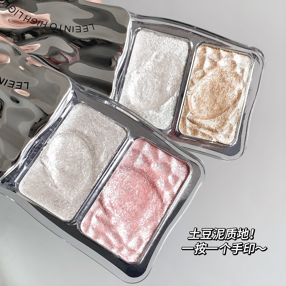 Leeinto Dream Diamond Flash Double Highlighting Powder Girl Brightening Color Mashed Potato Spin Cap Pearlescent Matte Highlight
