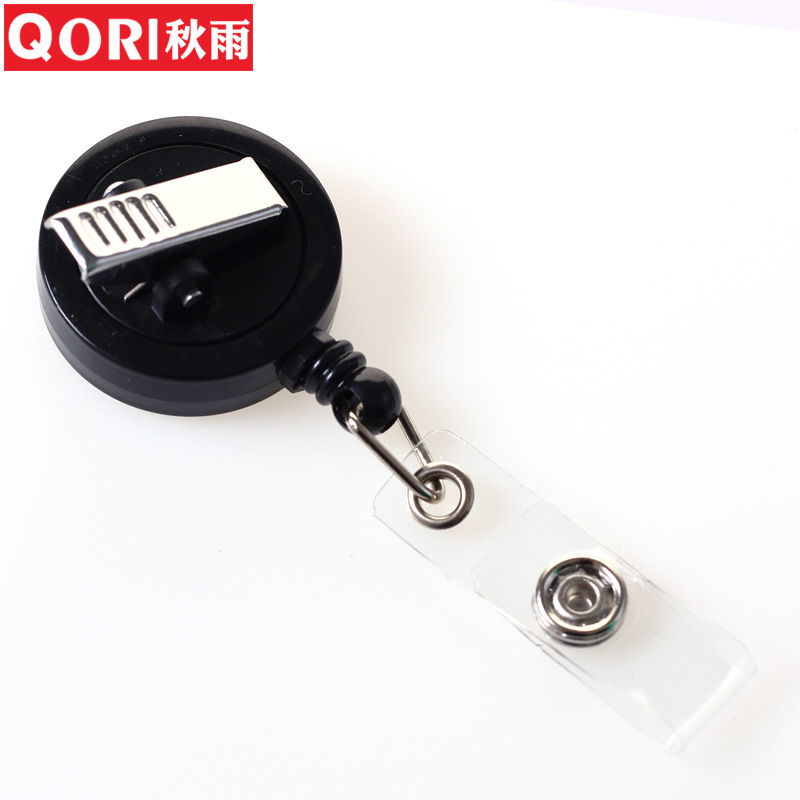 Autumn rain easy pull buckle 360 rotating glue LOGO work certificate badge work card alligator clip retractable easy to pull