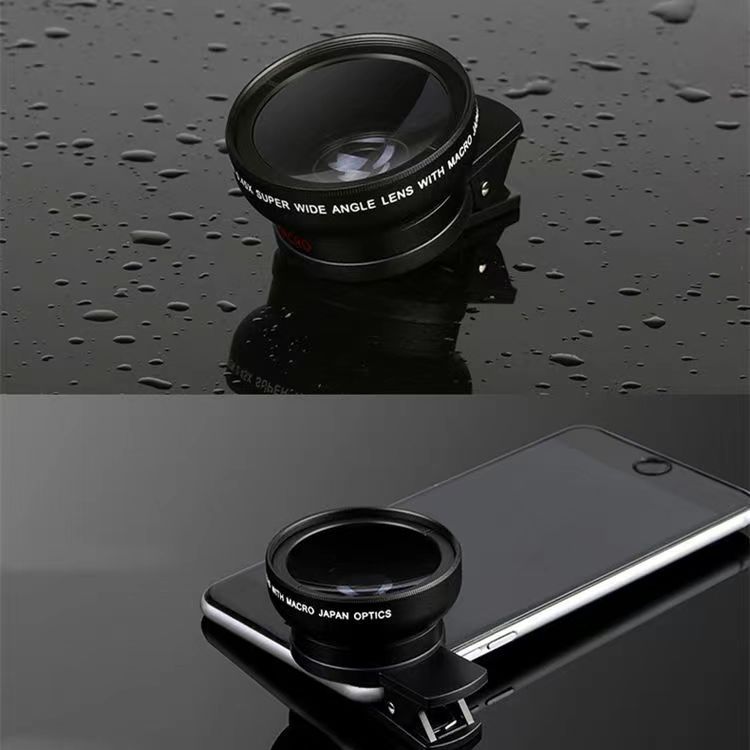 0.45X Ultra-Wide Angle + 15X Macro 2-in-1 Mobile Phone External Optical Glass Lens for Selfie
