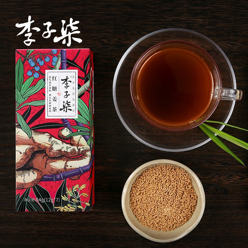 Li Ziqi Brown Sugar Ginger Tea 84g Handmade Ginger Tea Brown Sugar Water Instant Ginger Juice Girls Conditioning and Health Care