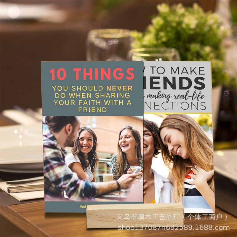 Creative Desk Calendar Postcard Solid Wood Base Desktop Note Wooden Stand Message Photo Wooden Home Decoration