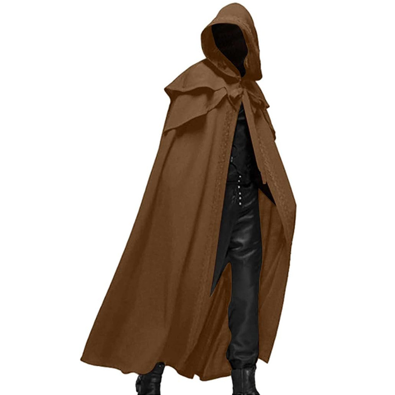 Cross Border Sourcing Halloween Party Medieval 4 Color Cloak Gothic Men's Long Cape in stock
