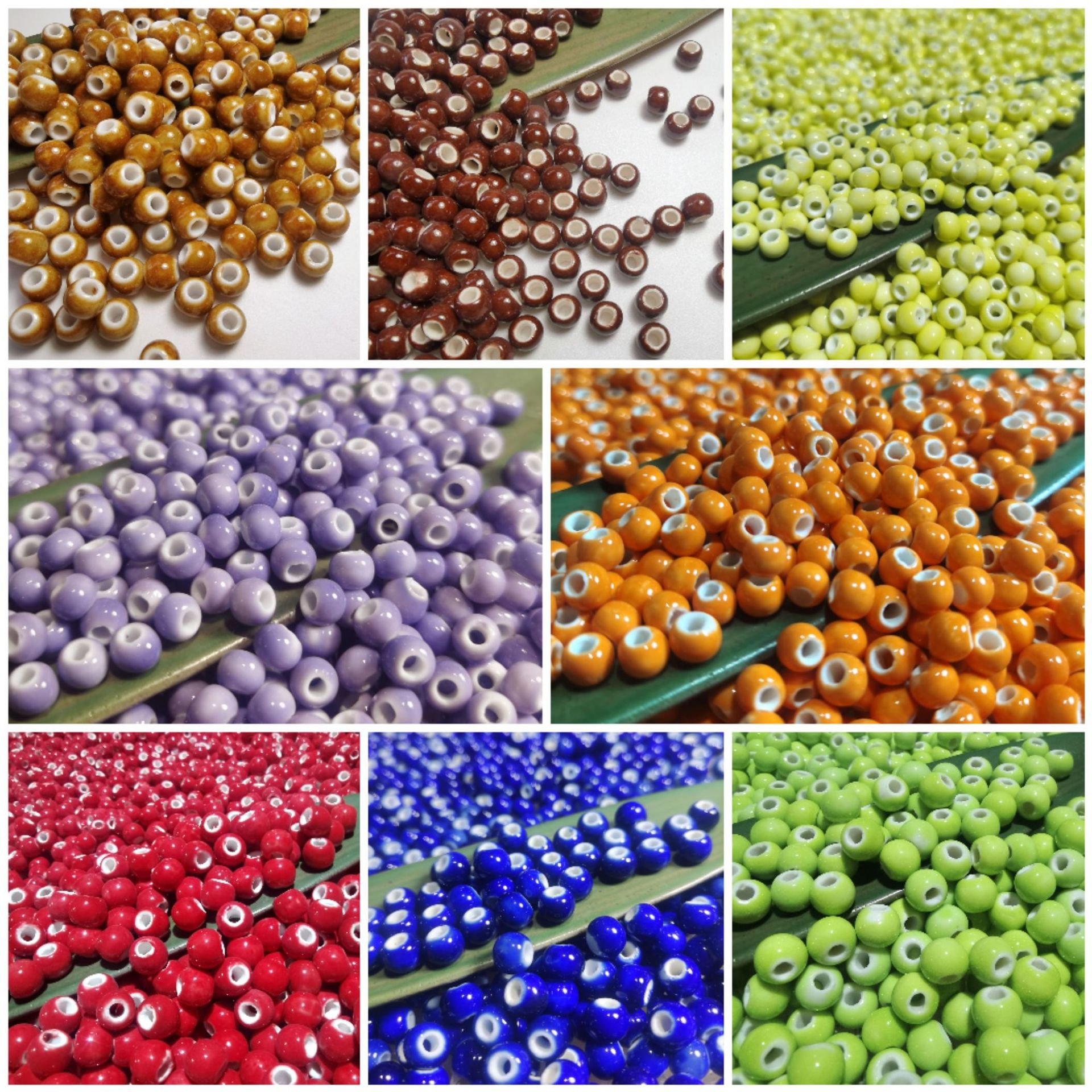 Jingdezhen Ceramic Round Beads Pure Color Monochrome Loose Beads Handmade DIY Beaded Jewelry Accessories Bracelet Wholesale