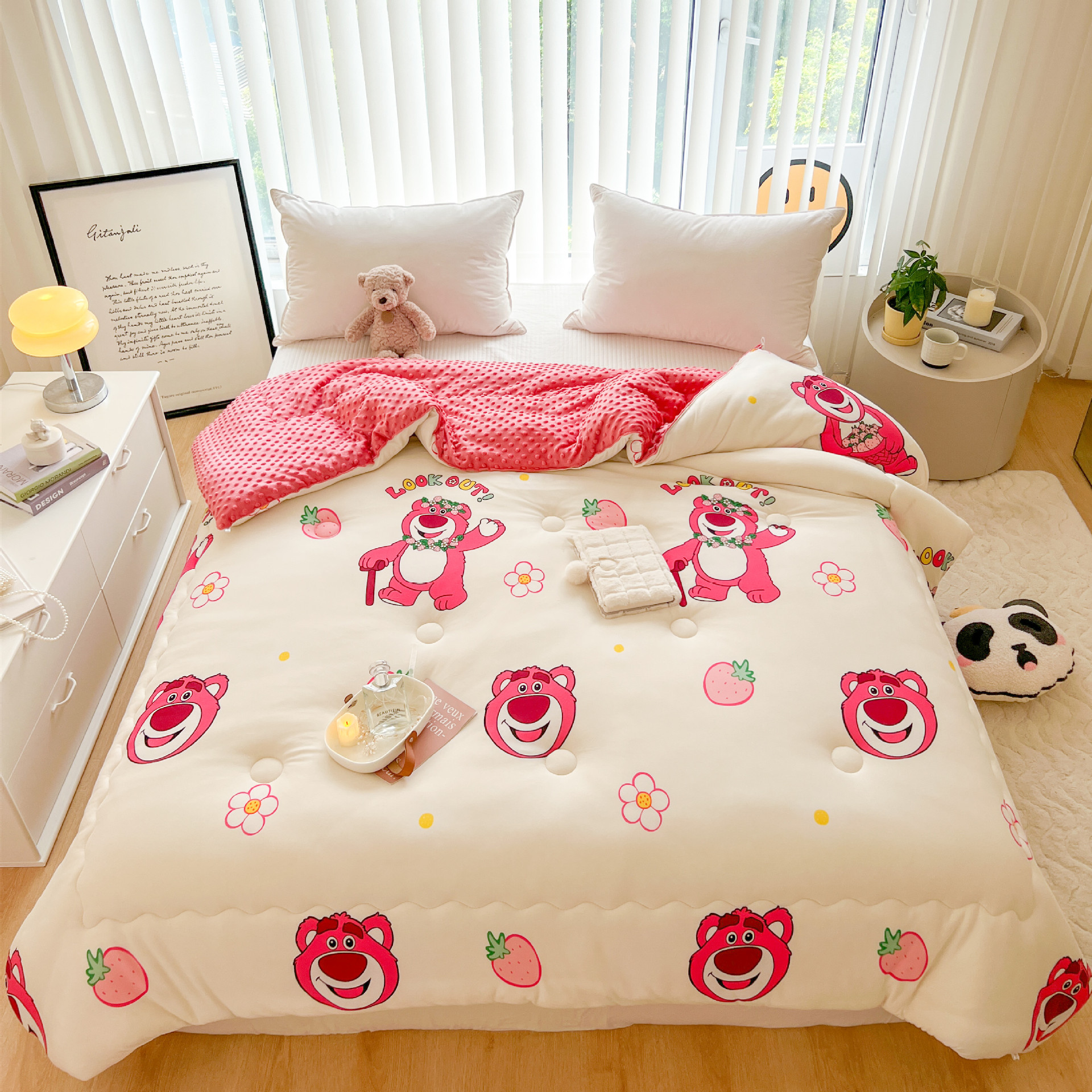 Class A DSN knitted cotton beanie velvet quilt Mickey cartoon thickened warm quilt core autumn and winter fiber quilt live broadcast wholesale