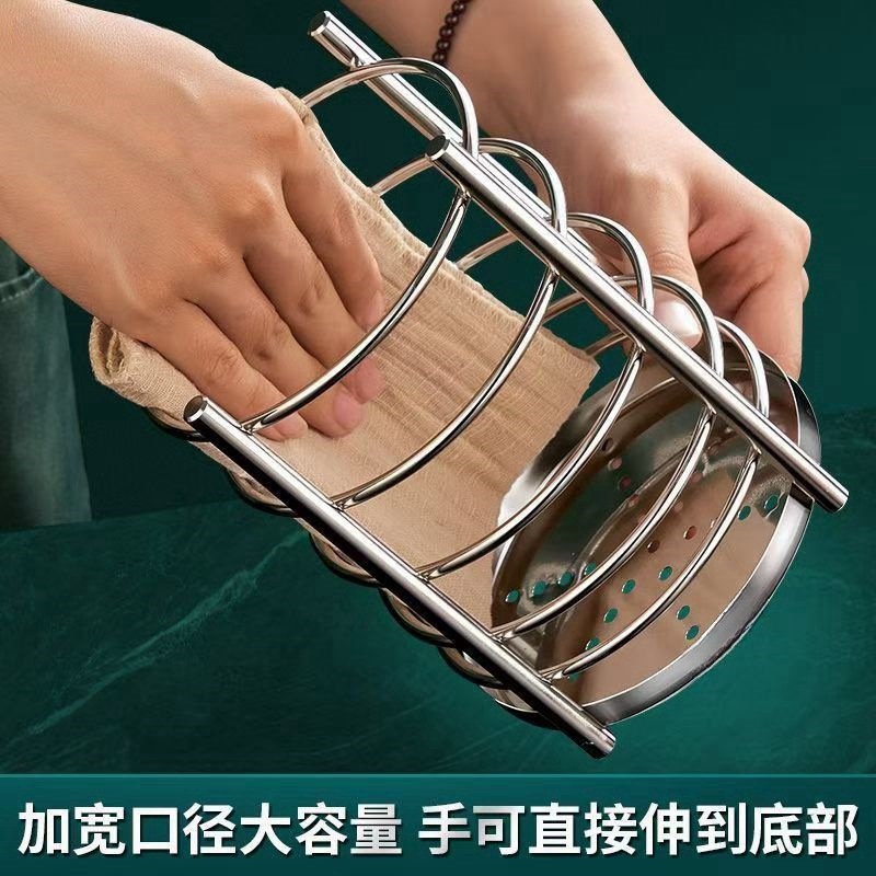 Thickened Stainless Steel Chopsticks Holder Commercial Household Kitchen Rack Drain Chopsticks Cage Chopsticks Holder Chopsticks Storage Box
