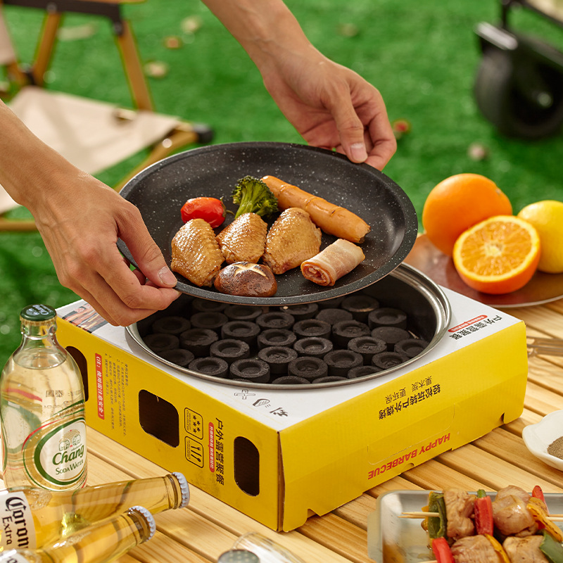 Outdoor Disposable Grill Convenient Camping Picnic Grill Barbecue Plate Barbecue Shop Takeaway Commercial Gift