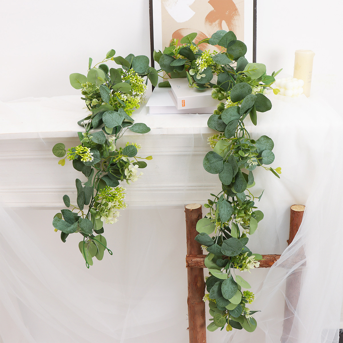Cross-border simulation vine eucalyptus leaves eucalyptus rattan home wedding simulation green plant dining table decoration simulation rattan