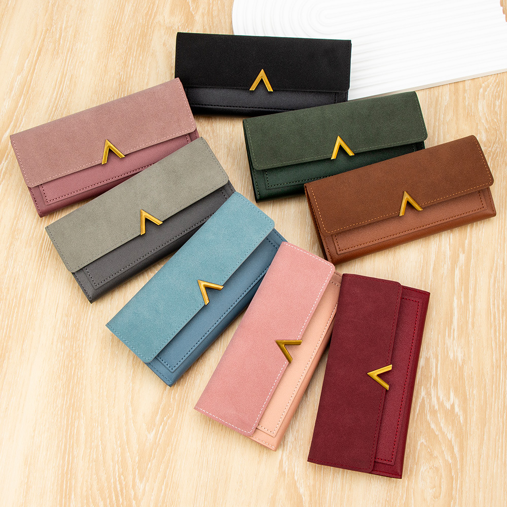 Korean Style Women's Wallet Long Style Wholesale New Export Clutch Bag Pure Color Simple Zipper Student Multi-Card Slot